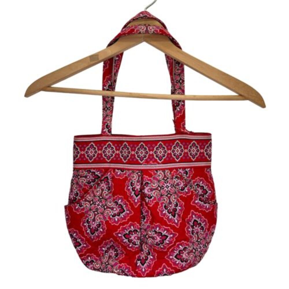 VERA BRADLEY Morgan Purse Handbag Frankly Scarlet Double Handle Red Satchel